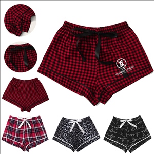 Women's Plus Size Plaid Pajama Shorts